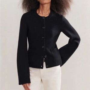 Jenni Kayne Black Button-Front Knit Cardigan